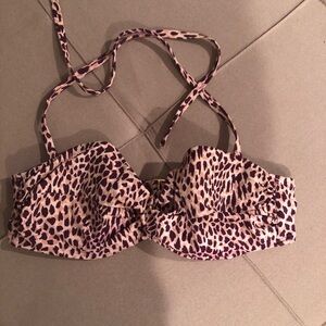 Victoria's Secret Leopard Print Bandeau Bikini Top GUC 36C